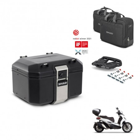 SHAD Baul trasero + soporte montaje parrilla accesorios TR48 TERRA BLACK EDITION KIT-453255