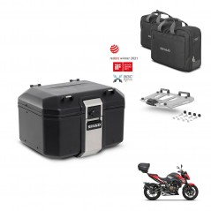 SHAD Baul trasero + soporte montaje parrilla accesorios TR48 TERRA BLACK EDITION KIT-453286