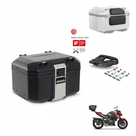 SHAD Rear trunk + mounting bracket grill accessories TR48 TERRA BLACK EDITION KIT-453298
