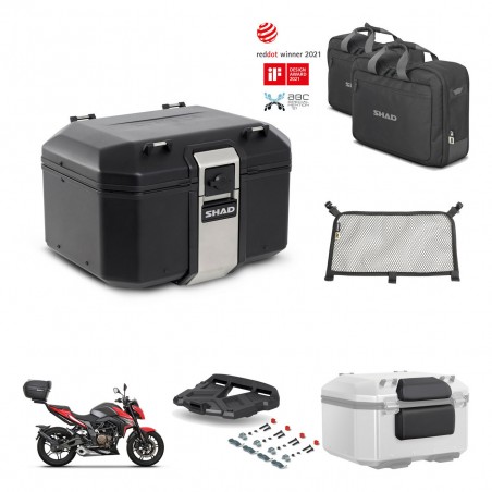 SHAD Baul trasero + soporte montaje parrilla accesorios TR48 TERRA BLACK EDITION KIT-453304