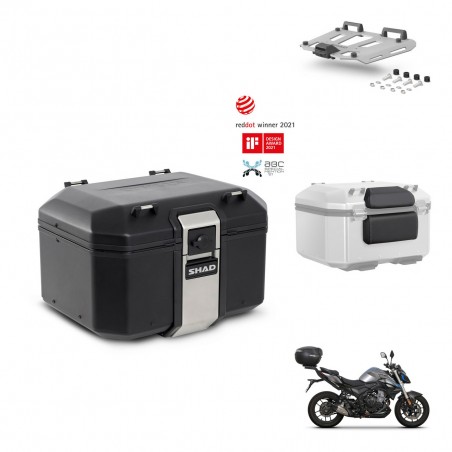 SHAD Baul trasero + soporte montaje parrilla accesorios TR48 TERRA BLACK EDITION KIT-453306