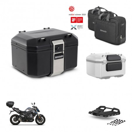 SHAD Baul trasero + soporte montaje parrilla accesorios TR48 TERRA BLACK EDITION KIT-453318