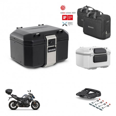 SHAD Baul trasero + soporte montaje parrilla accesorios TR48 TERRA BLACK EDITION KIT-453325