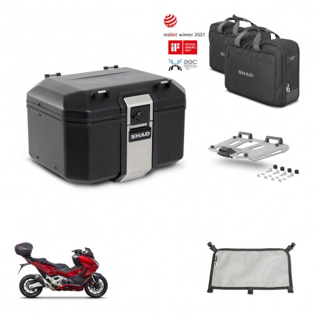 SHAD Baul trasero + soporte montaje parrilla accesorios TR48 TERRA BLACK EDITION KIT-453357