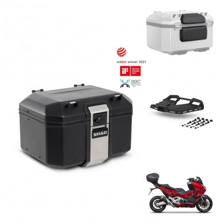 SHAD Baul trasero + soporte montaje parrilla accesorios TR48 TERRA BLACK EDITION KIT-453360