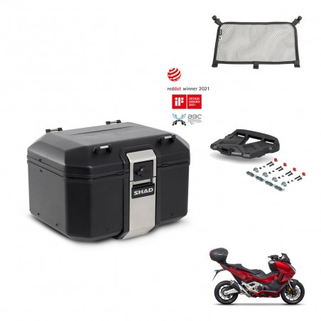 SHAD Rear trunk + mounting bracket grill accessories TR48 TERRA BLACK EDITION KIT-453368