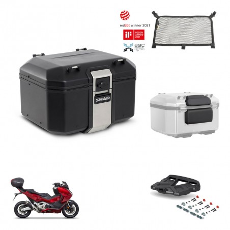 SHAD Baul trasero + soporte montaje parrilla accesorios TR48 TERRA BLACK EDITION KIT-453369