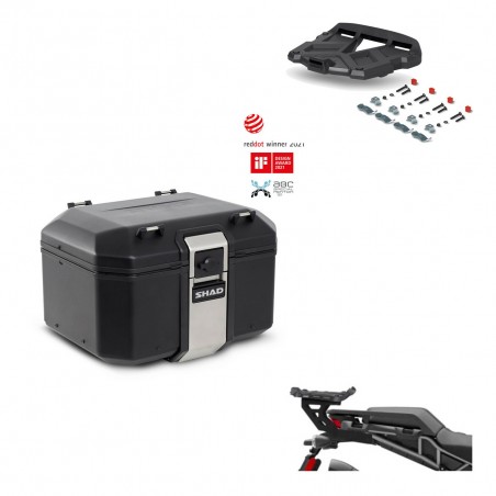 SHAD Rear trunk + mounting bracket grill TR48 TERRA BLACK EDITION KIT-453374