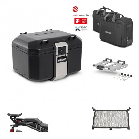 SHAD Baul trasero + soporte montaje parrilla accesorios TR48 TERRA BLACK EDITION KIT-453380
