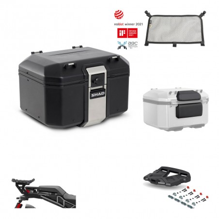 SHAD Baul trasero + soporte montaje parrilla accesorios TR48 TERRA BLACK EDITION KIT-453392