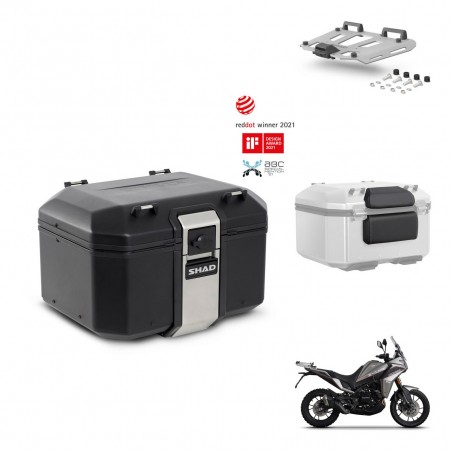 SHAD Baul trasero + soporte montaje parrilla accesorios TR48 TERRA BLACK EDITION KIT-453398