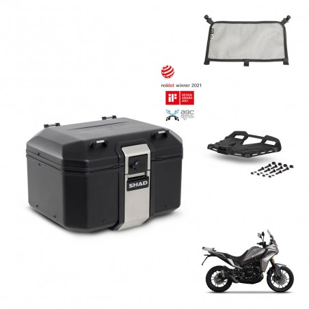 SHAD Baul trasero + soporte montaje parrilla accesorios TR48 TERRA BLACK EDITION KIT-453407