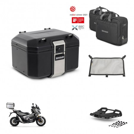 SHAD Baul trasero + soporte montaje parrilla accesorios TR48 TERRA BLACK EDITION KIT-453434