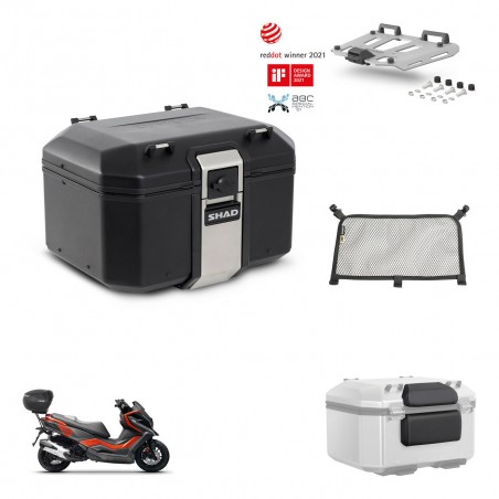 SHAD Baul trasero + soporte montaje parrilla accesorios TR48 TERRA BLACK EDITION KIT-453446