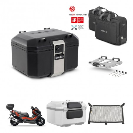 SHAD Rear trunk + mounting bracket grill accessories TR48 TERRA BLACK EDITION KIT-453450