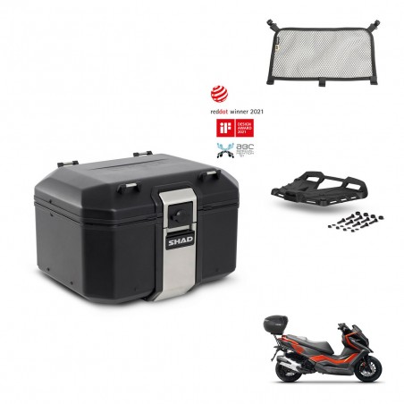 SHAD Rear trunk + mounting bracket grill accessories TR48 TERRA BLACK EDITION KIT-453453