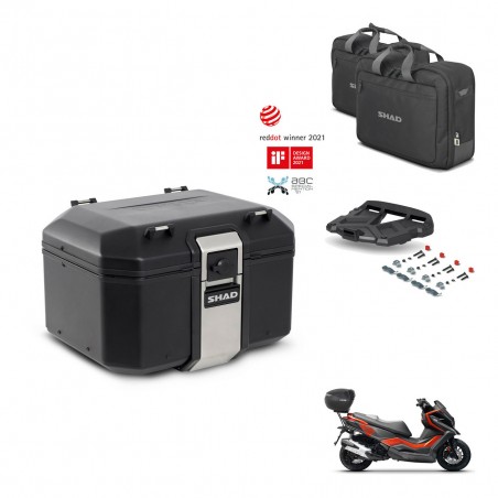 SHAD Baul trasero + soporte montaje parrilla accesorios TR48 TERRA BLACK EDITION KIT-453462