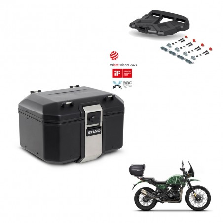 SHAD Baul trasero + soporte montaje parrilla TR48 TERRA BLACK EDITION KIT-453489