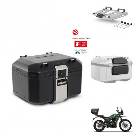 SHAD Baul trasero + soporte montaje parrilla accesorios TR48 TERRA BLACK EDITION KIT-453490