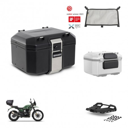 SHAD Baul trasero + soporte montaje parrilla accesorios TR48 TERRA BLACK EDITION KIT-453500