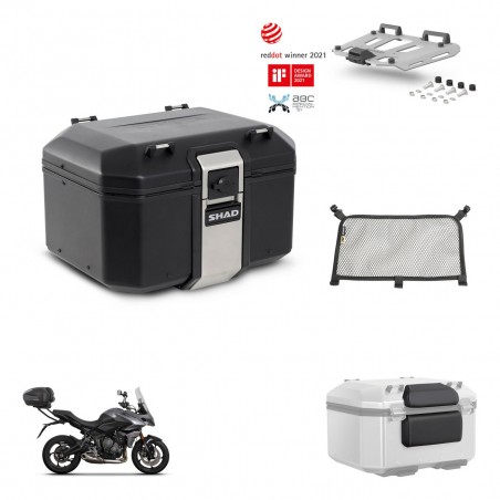 SHAD Baul trasero + soporte montaje parrilla accesorios TR48 TERRA BLACK EDITION KIT-453538