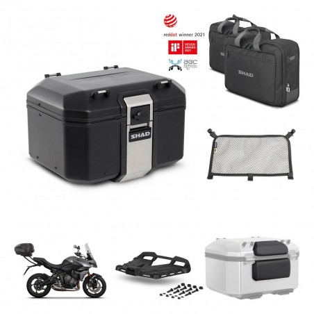 SHAD Baul trasero + soporte montaje parrilla accesorios TR48 TERRA BLACK EDITION KIT-453550