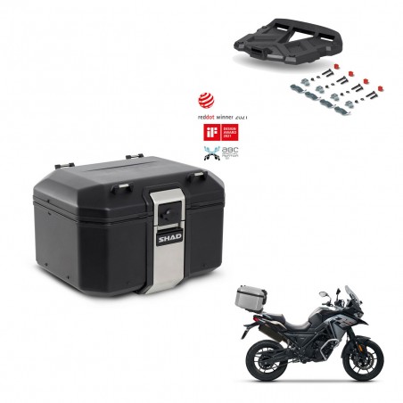 SHAD Baul trasero + soporte montaje parrilla TR48 TERRA BLACK EDITION KIT-453558