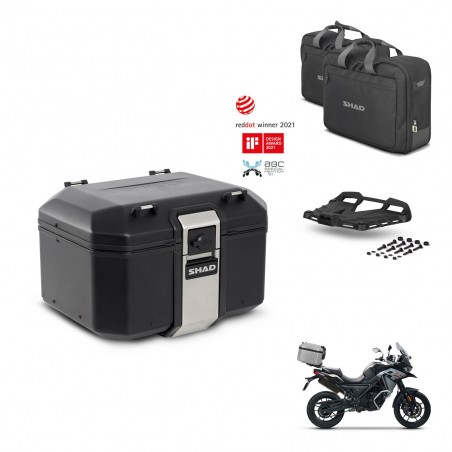 SHAD Baul trasero + soporte montaje parrilla accesorios TR48 TERRA BLACK EDITION KIT-453570