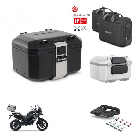 SHAD Baul trasero + soporte montaje parrilla accesorios TR48 TERRA BLACK EDITION KIT-453578