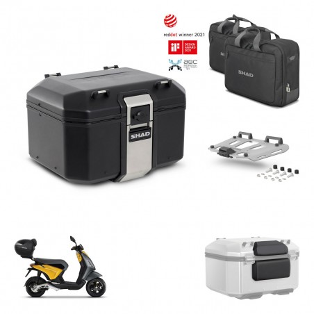 SHAD Baul trasero + soporte montaje parrilla accesorios TR48 TERRA BLACK EDITION KIT-453586