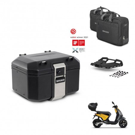 SHAD Baul trasero + soporte montaje parrilla accesorios TR48 TERRA BLACK EDITION KIT-453593