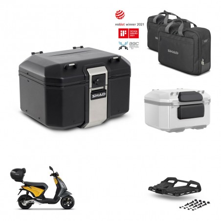 SHAD Baul trasero + soporte montaje parrilla accesorios TR48 TERRA BLACK EDITION KIT-453594
