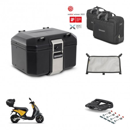 SHAD Baul trasero + soporte montaje parrilla accesorios TR48 TERRA BLACK EDITION KIT-453602