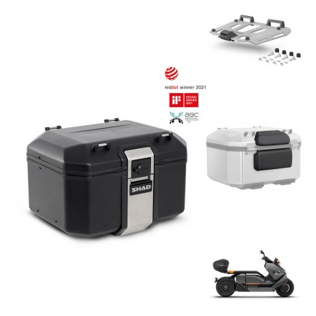 SHAD Baul trasero + soporte montaje parrilla accesorios TR48 TERRA BLACK EDITION KIT-453605