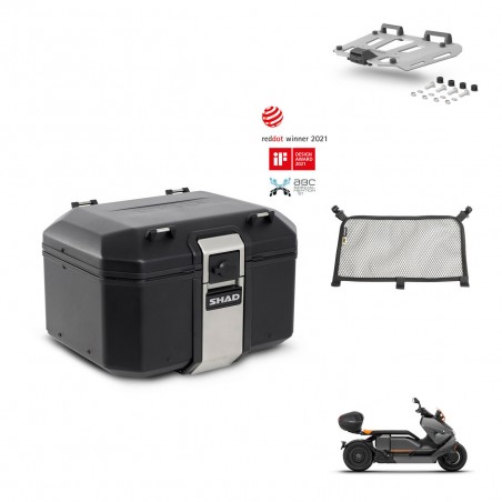 SHAD Baul trasero + soporte montaje parrilla accesorios TR48 TERRA BLACK EDITION KIT-453606