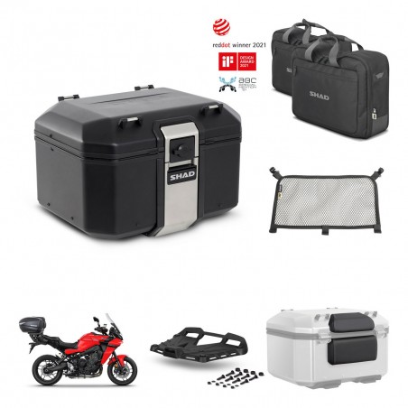SHAD Baul trasero + soporte montaje parrilla accesorios TR48 TERRA BLACK EDITION KIT-453642