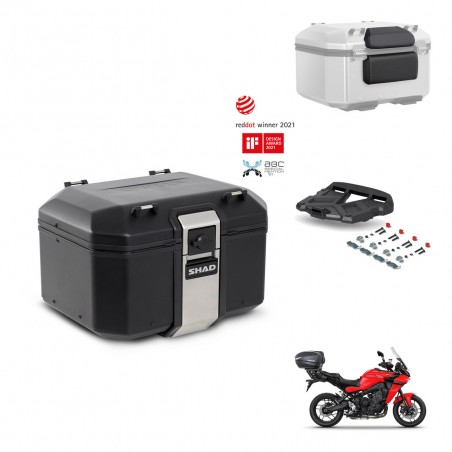 SHAD Baul trasero + soporte montaje parrilla accesorios TR48 TERRA BLACK EDITION KIT-453643