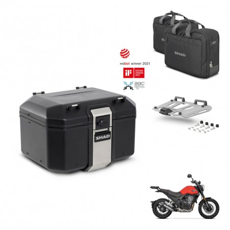 SHAD Baul trasero + soporte montaje parrilla accesorios TR48 TERRA BLACK EDITION KIT-453654