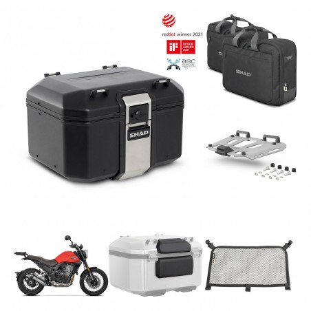 SHAD Baul trasero + soporte montaje parrilla accesorios TR48 TERRA BLACK EDITION KIT-453657