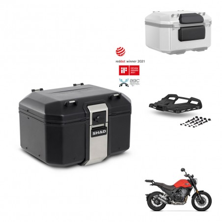 SHAD Baul trasero + soporte montaje parrilla accesorios TR48 TERRA BLACK EDITION KIT-453659