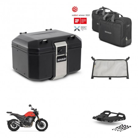 SHAD Baul trasero + soporte montaje parrilla accesorios TR48 TERRA BLACK EDITION KIT-453664