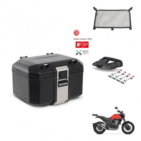 SHAD Baul trasero + soporte montaje parrilla accesorios TR48 TERRA BLACK EDITION KIT-453667