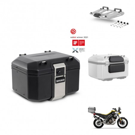 SHAD Baul trasero + soporte montaje parrilla accesorios TR48 TERRA BLACK EDITION KIT-453674