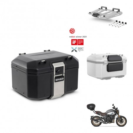 SHAD Baul trasero + soporte montaje parrilla accesorios TR48 TERRA BLACK EDITION KIT-453720