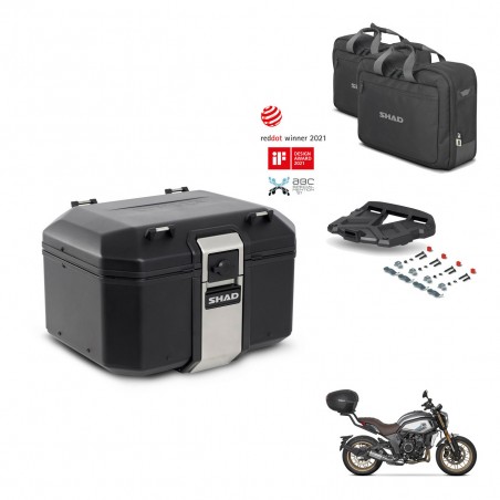 SHAD Baul trasero + soporte montaje parrilla accesorios TR48 TERRA BLACK EDITION KIT-453738