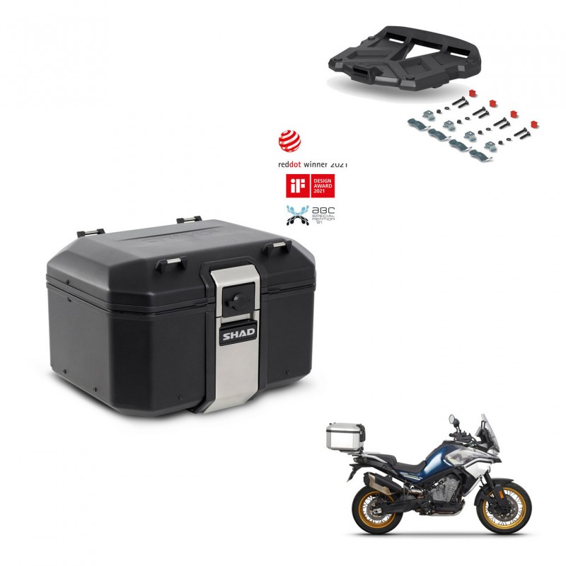 SHAD Baul trasero + soporte montaje parrilla TR48 TERRA BLACK EDITION KIT-453742