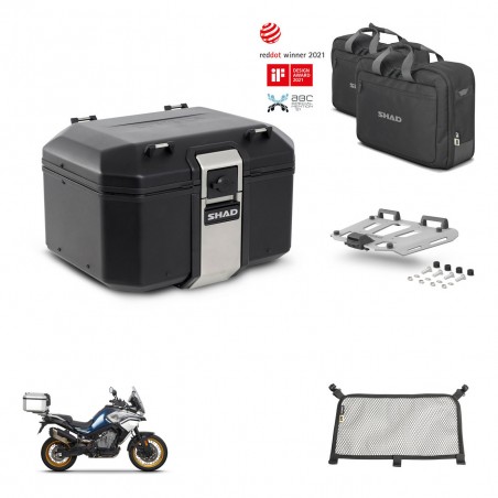 SHAD Baul trasero + soporte montaje parrilla accesorios TR48 TERRA BLACK EDITION KIT-453748