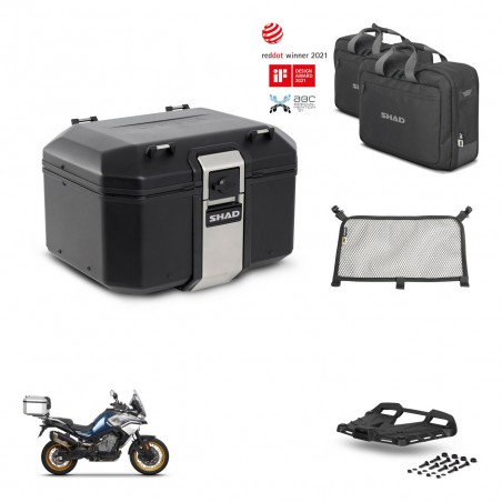 SHAD Rear trunk + mounting bracket grill accessories TR48 TERRA BLACK EDITION KIT-453756