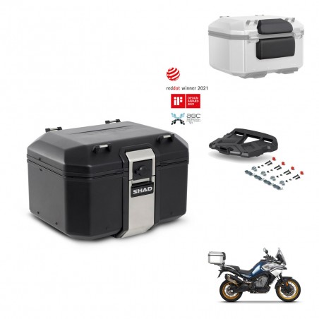 SHAD Baul trasero + soporte montaje parrilla accesorios TR48 TERRA BLACK EDITION KIT-453758