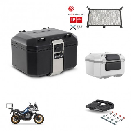SHAD Baul trasero + soporte montaje parrilla accesorios TR48 TERRA BLACK EDITION KIT-453760